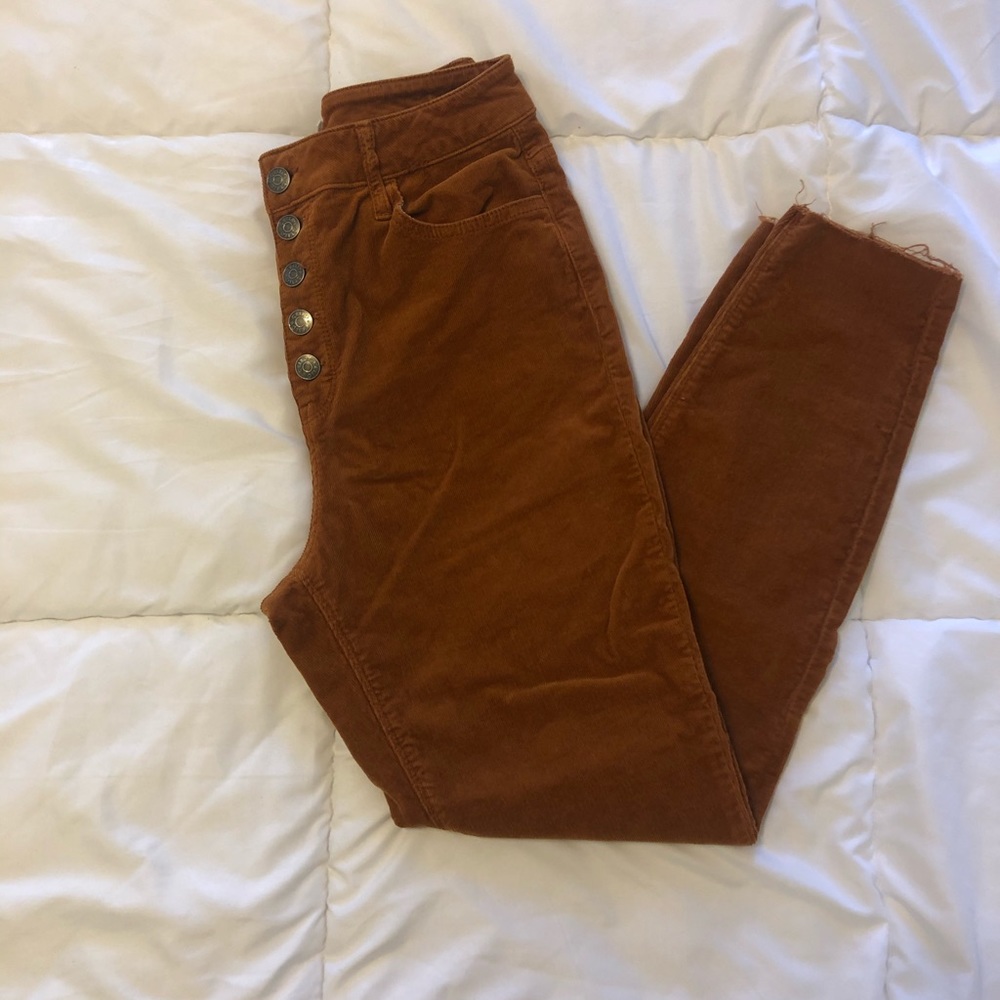 High rise corduroy pants